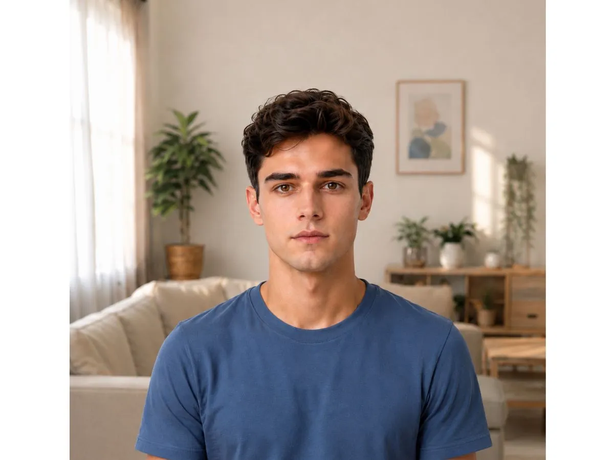 Uploaded casual photo before passport photo editing